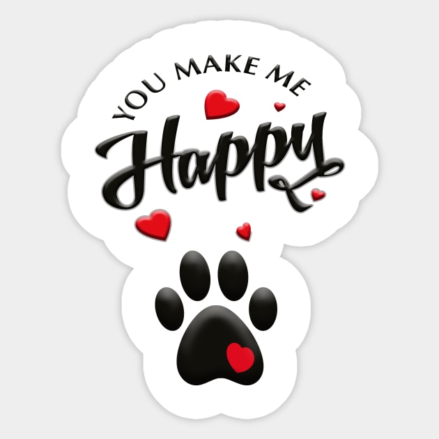 dogs make me happy Sticker by NI78